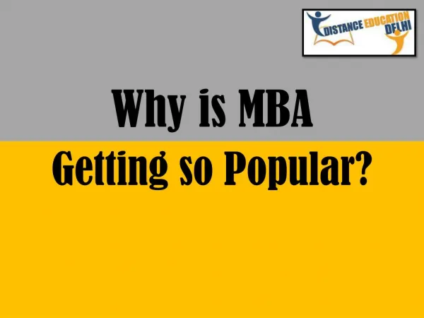 Why is MBA Getting so Popular?