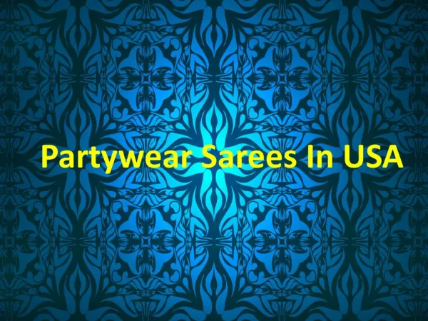 Partywear Sarees In USA