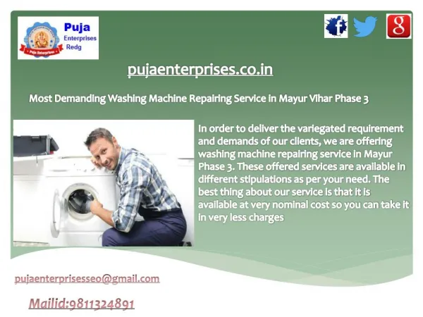 Most Demanding Washing Machine Repairing Service in Mayur Vihar Phase 3