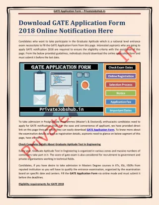 GATE Application Form - slide 1