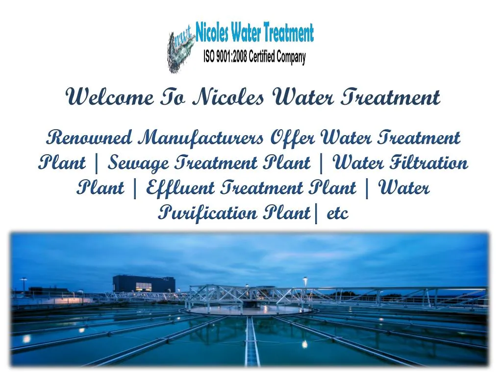 welcome to nicoles water treatment