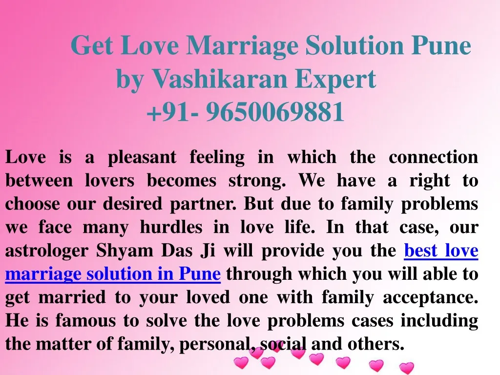 get love marriage solution pune by vashikaran