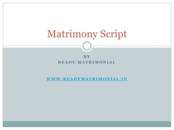 Matrimony Script by Ready Matrimonial