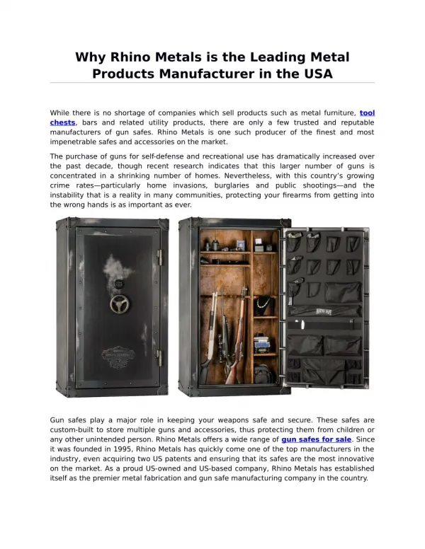 Why Rhino Metals is the Leading Metal Products Manufacturer in the USA