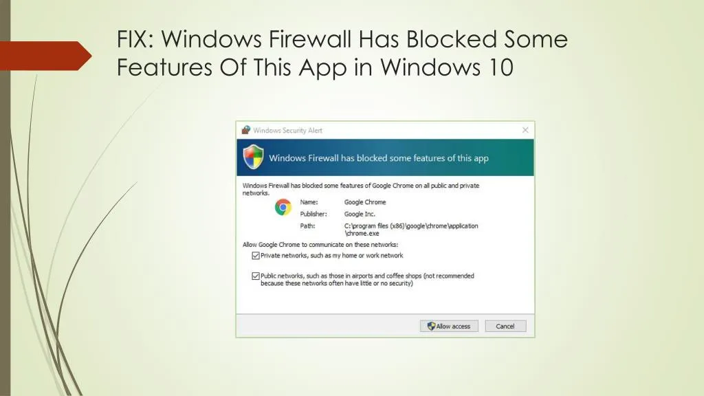 fix windows firewall has blocked some features of this app in windows 10