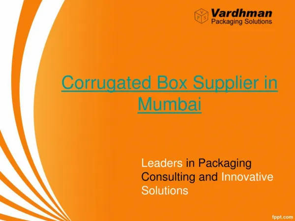 Corrugated Box Supplier in Mumbai