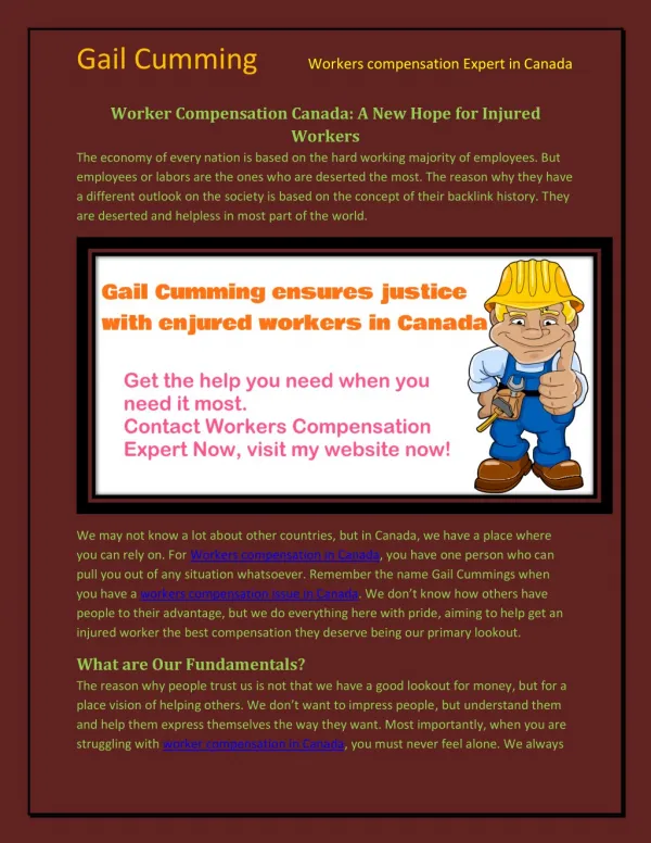 Workers Compensation Canada: A New Hope for Injured Workers
