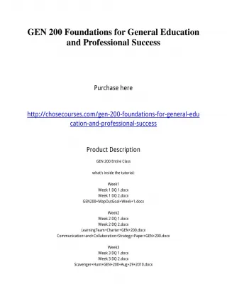 GEN 200 Foundations for General Education and Professional Success - slide 1