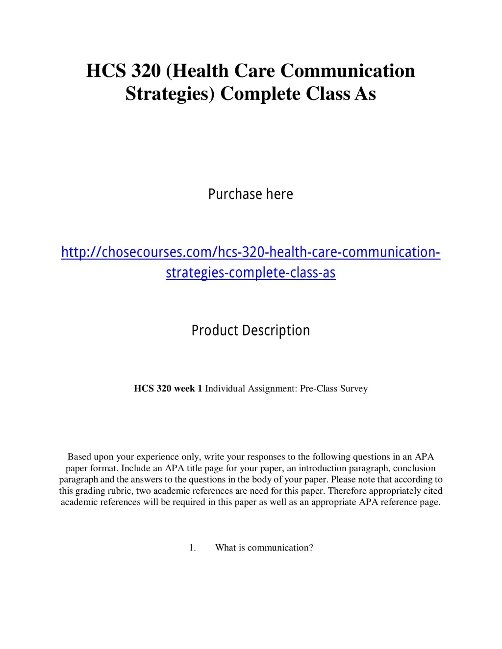 hcs 320 health care communication strategies