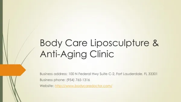 Body Care Liposculpture & Anti-Aging Clinic