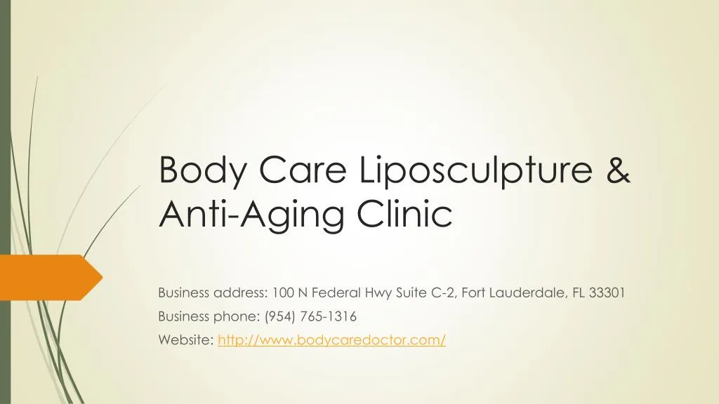 body care liposculpture anti aging clinic