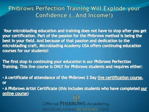 Phibrows Perfection Training Will Explode your Confidence (…And Income!)