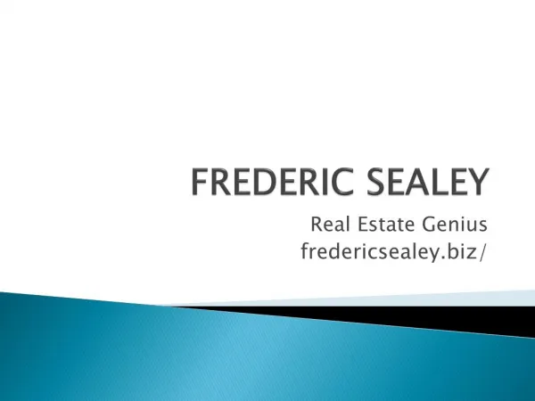 Frederic Sealey shares marketing ideas