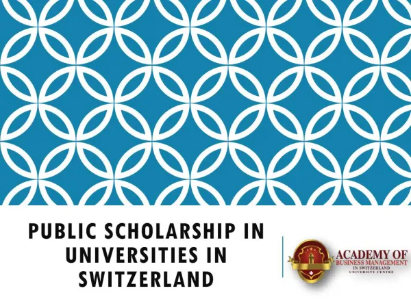 Public Scholarship in Universities in Switzerland
