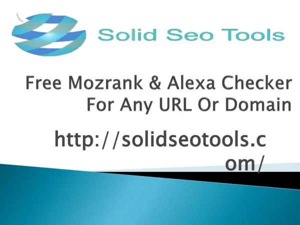 Free mozRank & Alexa checker for any url or domain
