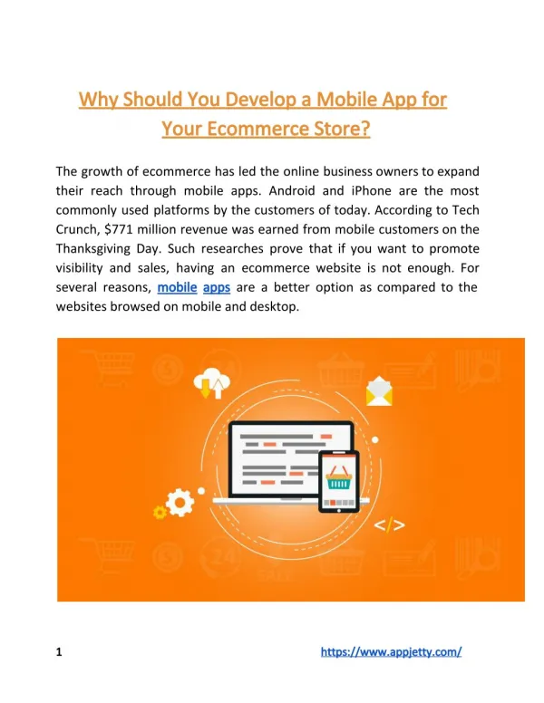 Why Should You Develop a Mobile App for Your Ecommerce Store?