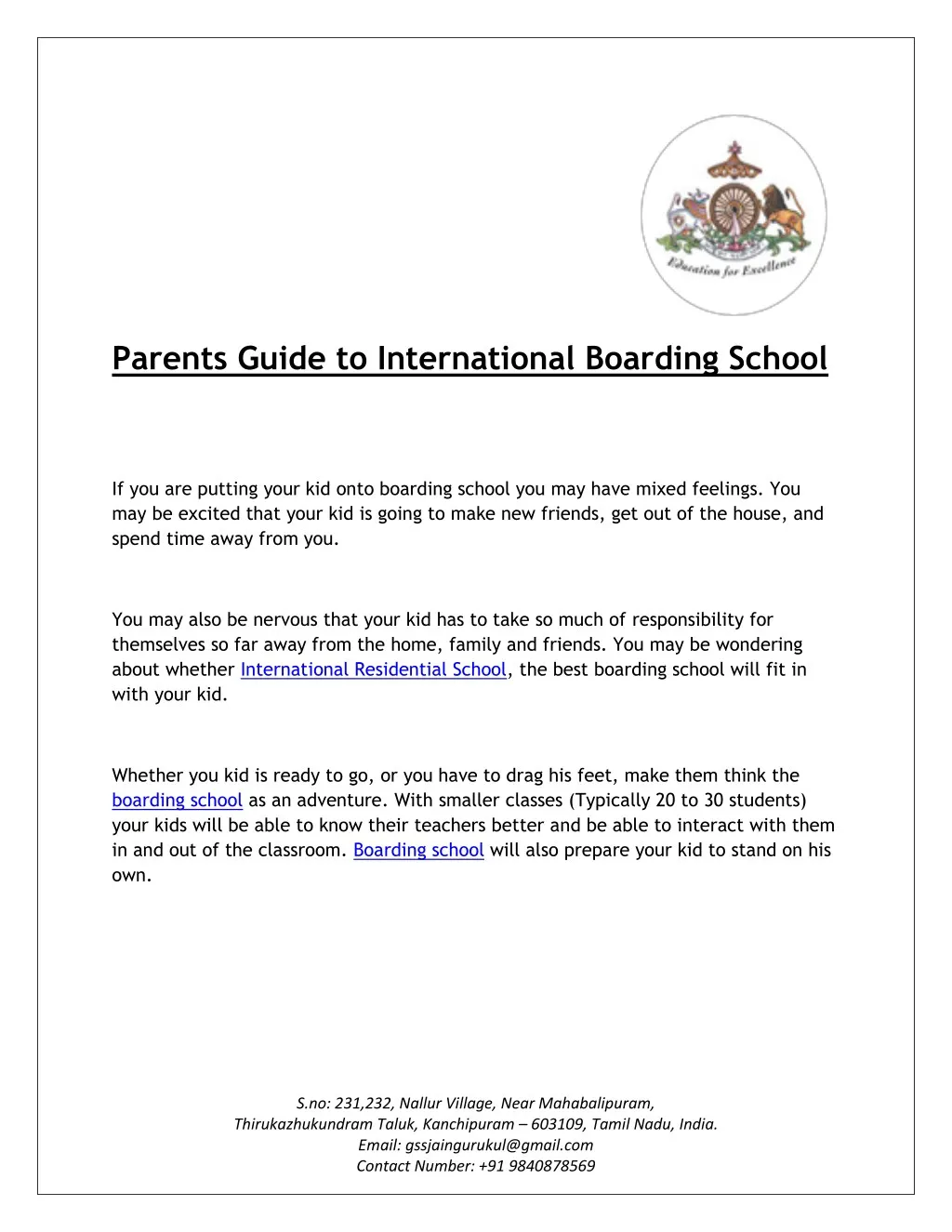 parents guide to international boarding school