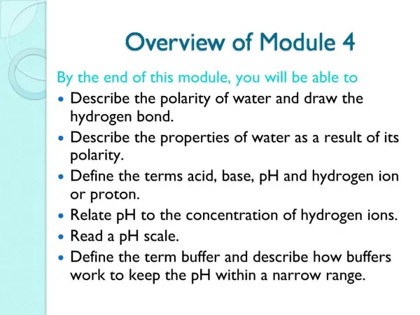 Overview of Module 4