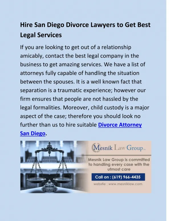Hire San Diego Divorce Lawyers to Get Best Legal Services