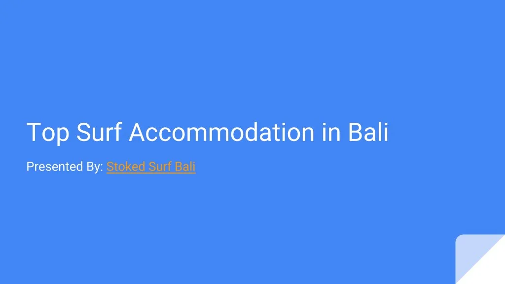 top surf accommodation in bali