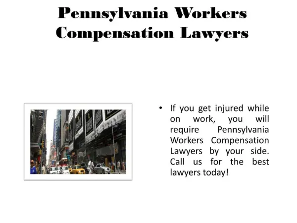 Workmens Compensation Lawyers Pennsylvania