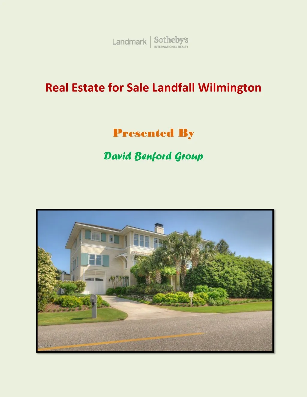 real estate for sale landfall wilmington