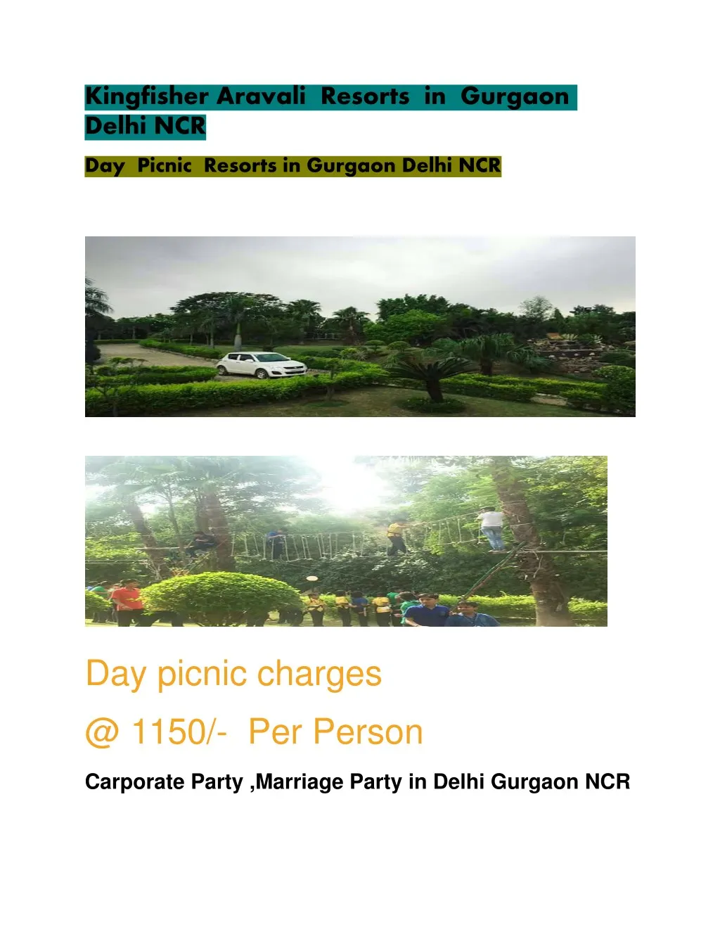kingfisher aravali resorts in gurgaon delhi ncr