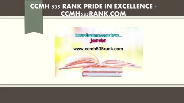 CCMH 535 RANK Pride In Excellence /ccmh535rank.com
