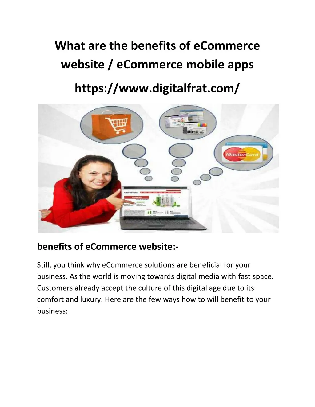 what are the benefits of ecommerce website