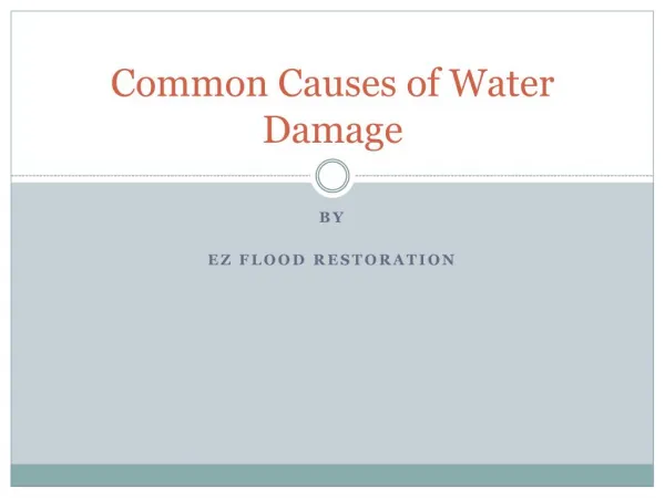 Common Causes Of Water Damage At Home/ Office