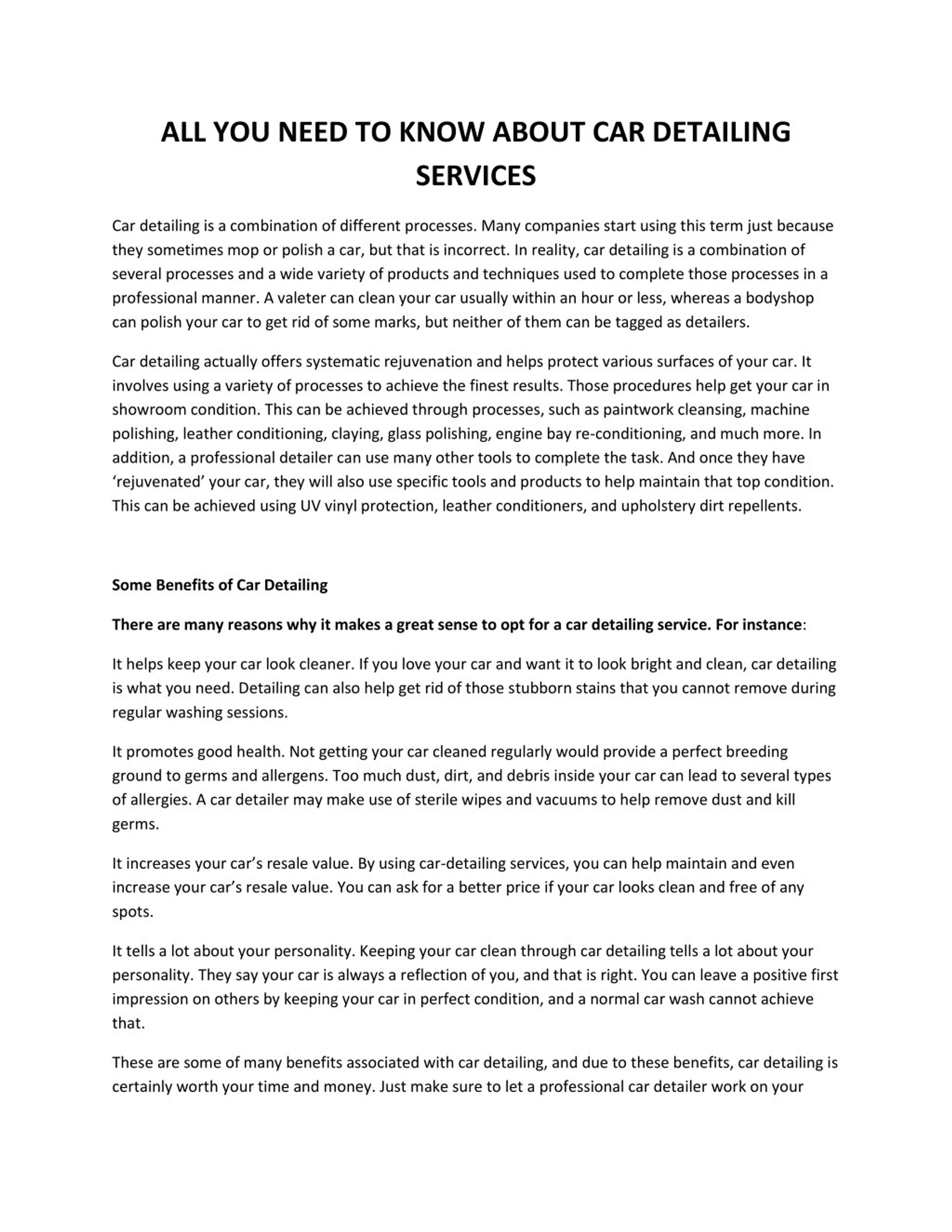 PPT - ALL YOU NEED TO KNOW ABOUT CAR DETAILING SERVICES PowerPoint ...
