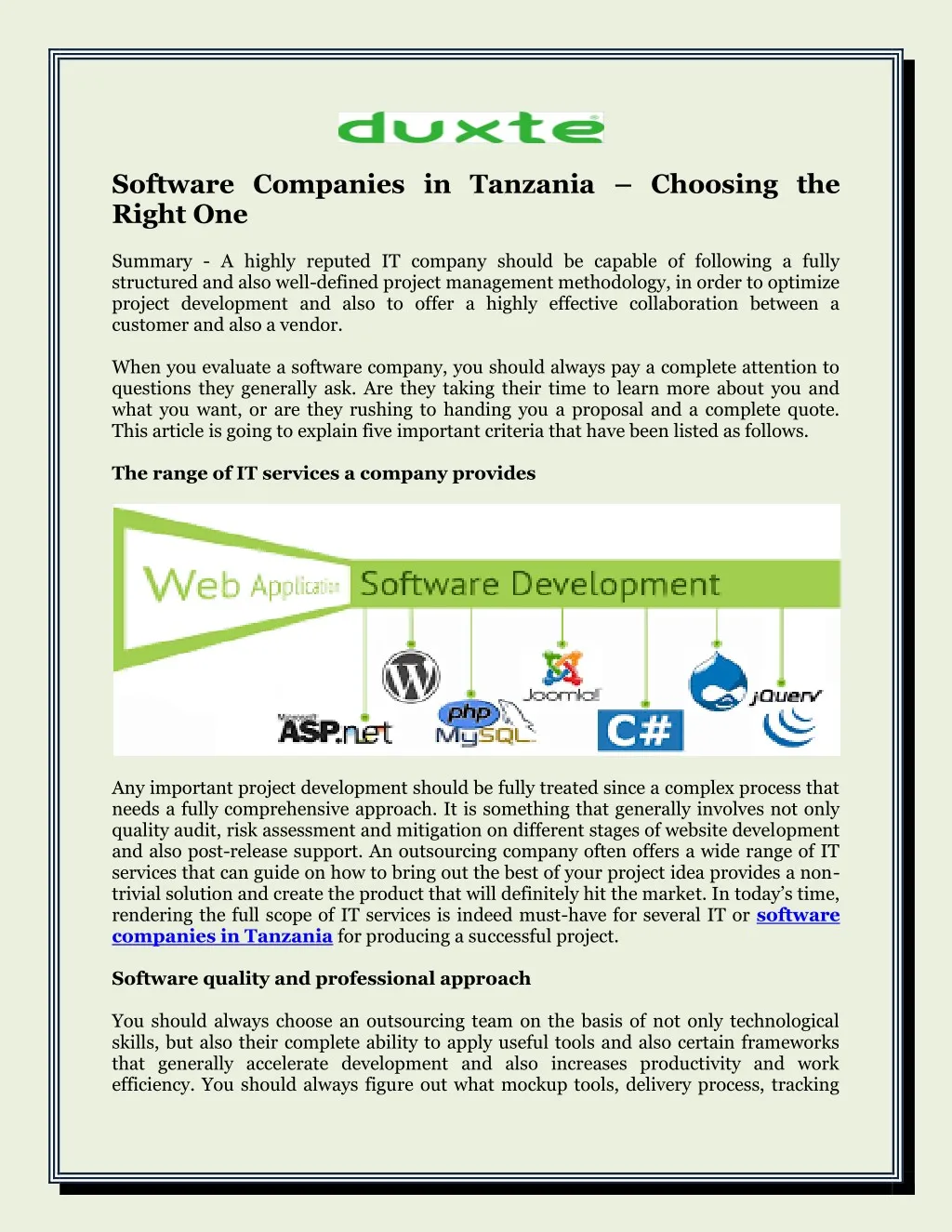 software companies in tanzania choosing the right