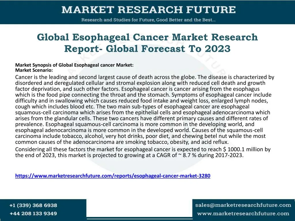 global esophageal cancer market research report global forecast to 2023