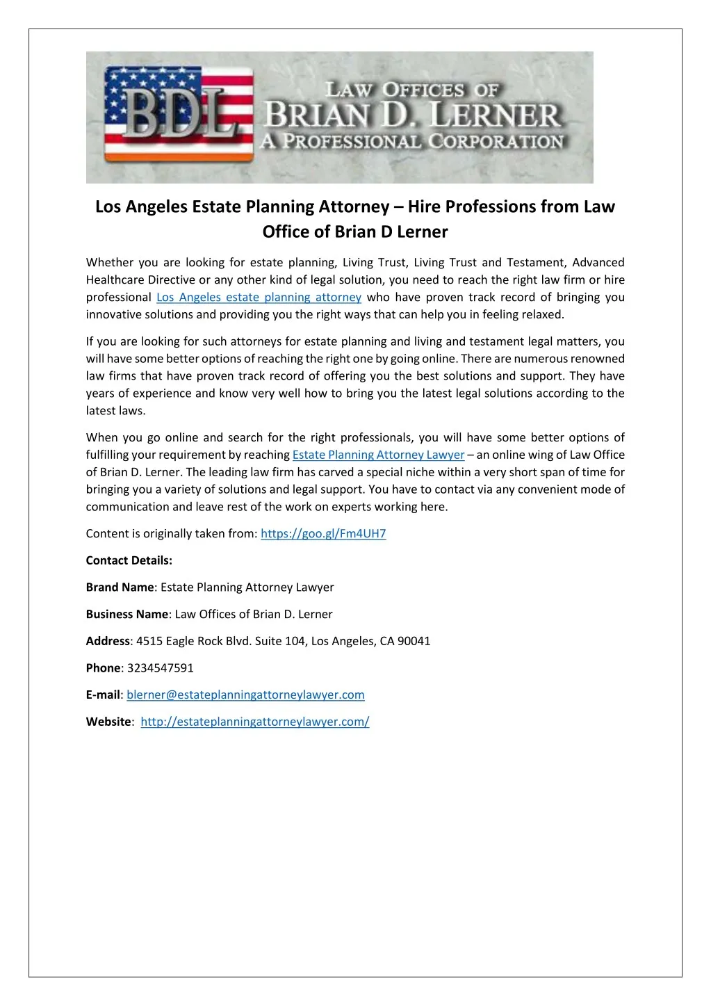 los angeles estate planning attorney hire