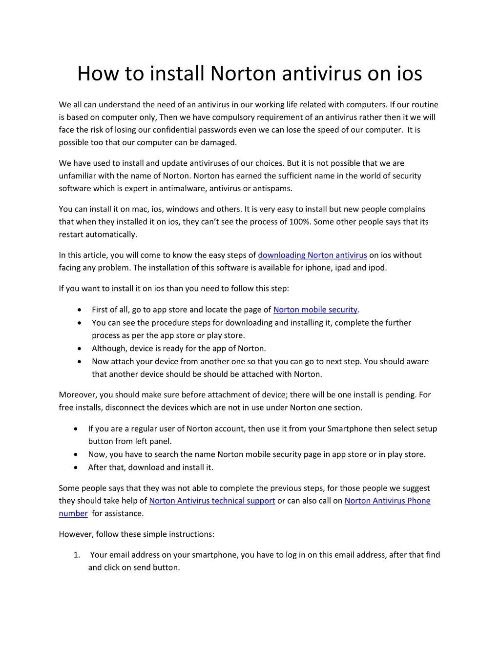 how to install norton antivirus on ios