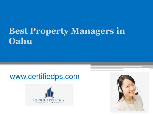 Best Property Managers in Oahu - www.certifiedps.com
