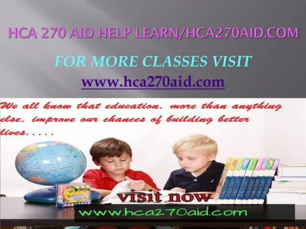 HCA 270 AID help Learn/hca270aid.com