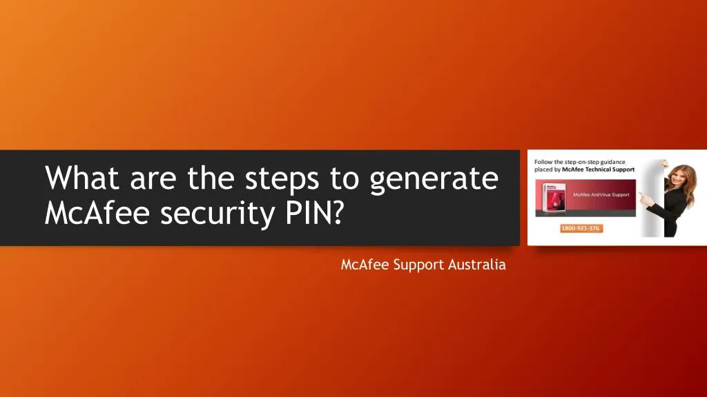 what are the steps to generate mcafee security pin