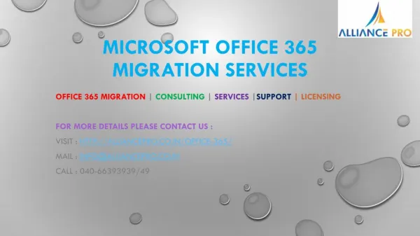 Office 365 migration consulting services India