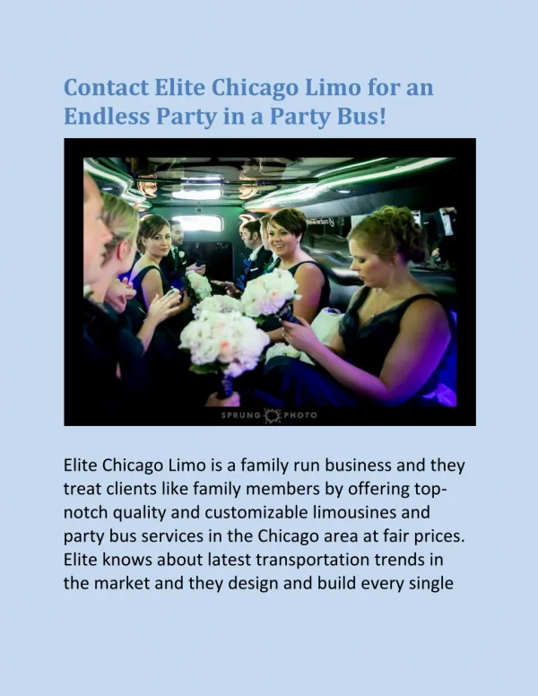 Contact Elite Chicago Limo for an Endless Party in a Party Bus!