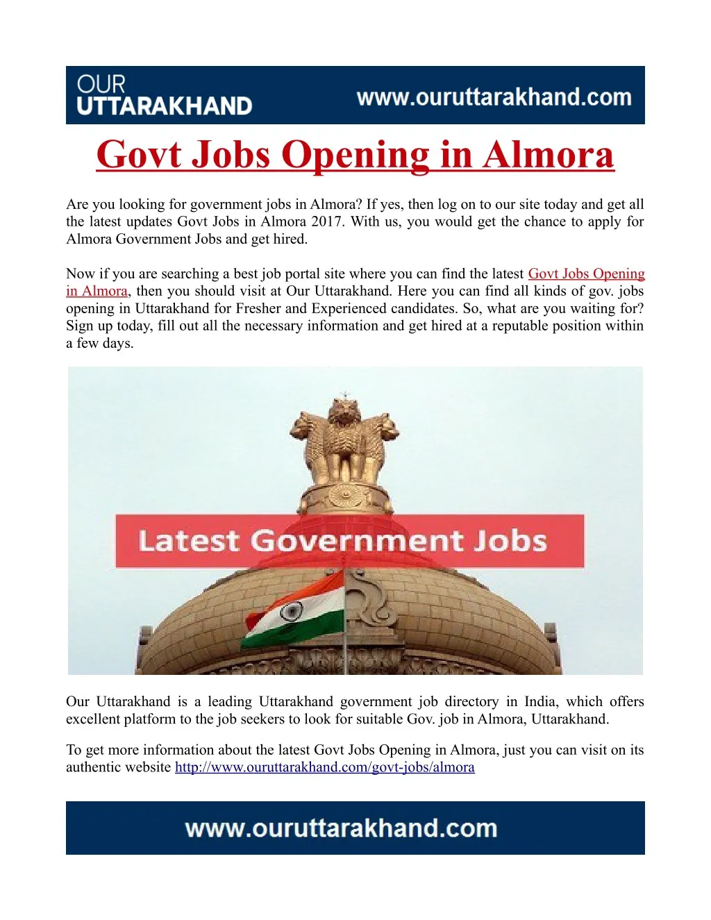 govt jobs opening in almora