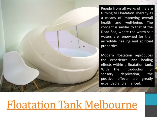 Floatation Tank Melbourne