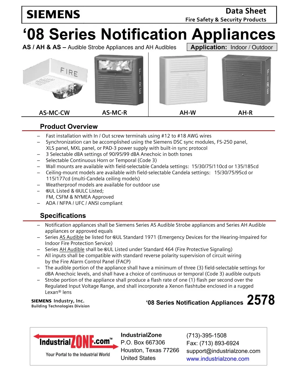 s 08 series notification appliances