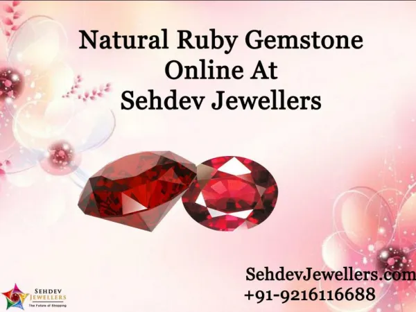 Natural Ruby Gemstone Online At Sehdev Jewellers
