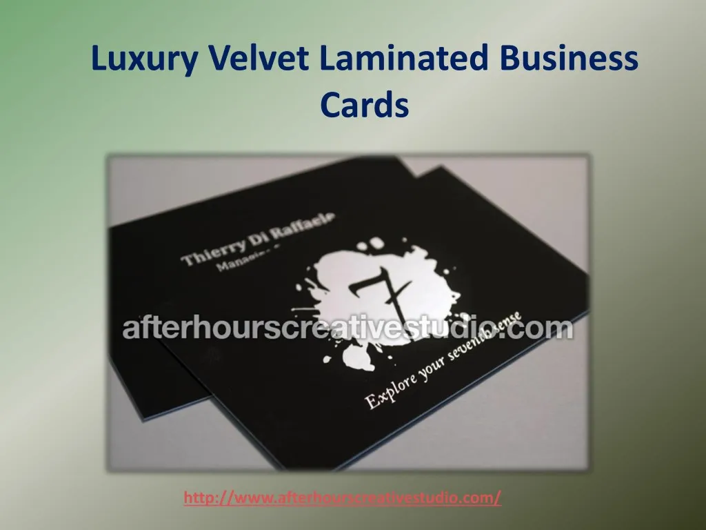 luxury velvet laminated business cards