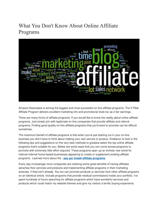 pay per install affiliate programs