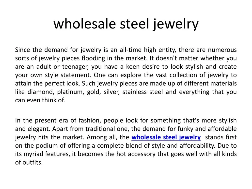 wholesale steel jewelry