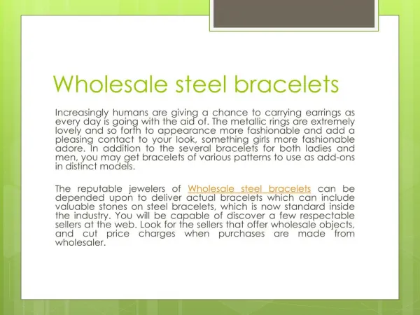 Wholesale steel bracelets