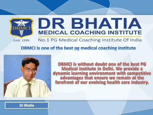 DBMCI is the best success point for pg medical students