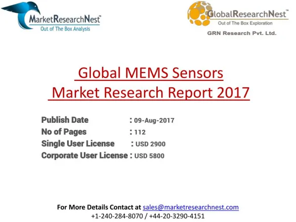 Global MEMS Sensors For Automotive Market Research Report 2017